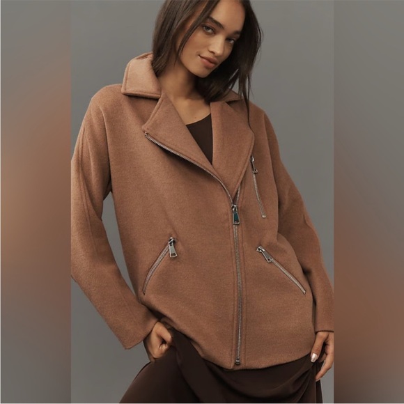 Anthropologie Maeve Wool-Blend Moto Jacket / Size XS